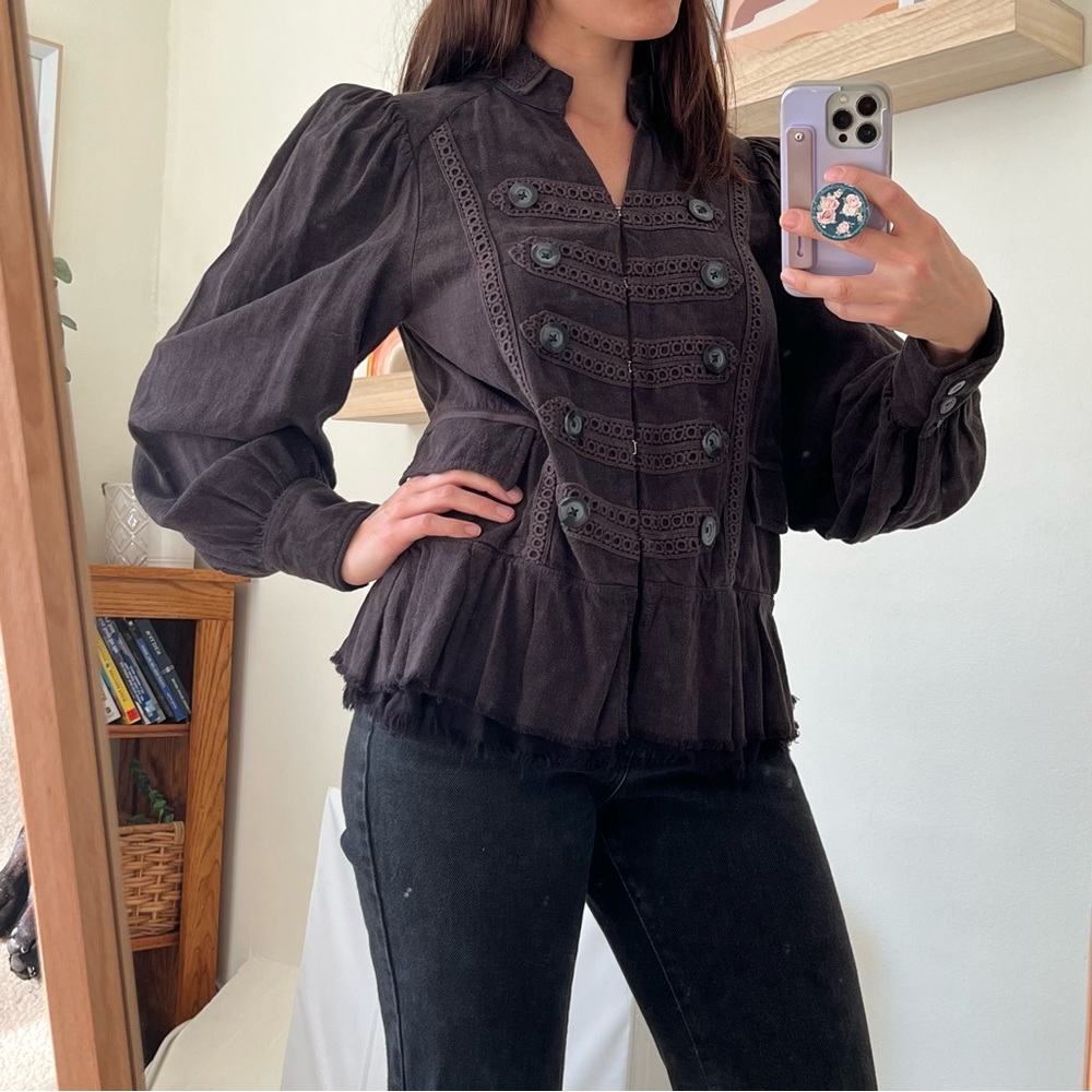 NWOT Free People Grey/Brown Boho Jacket